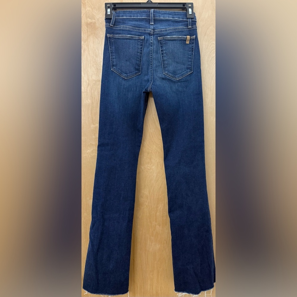 Joe's Jeans High Rise Boot Cut Dark Wash Raw Hem Denim Size 24 - Picture 11 of 14